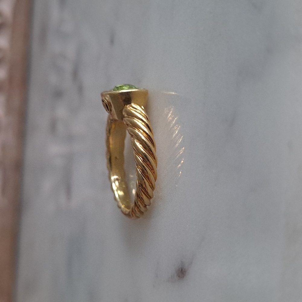 Vintage David Yurman 18K gold and peridot ring - Picture 3 of 16